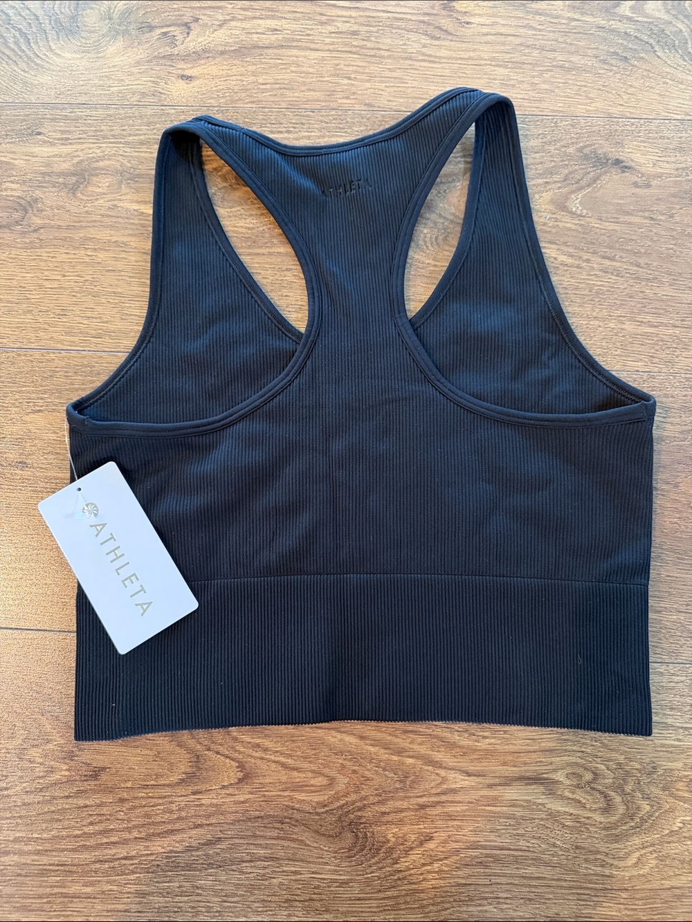 Athleta Ribbed Racerback Sports Bralette - Black - Picture 3 of 3